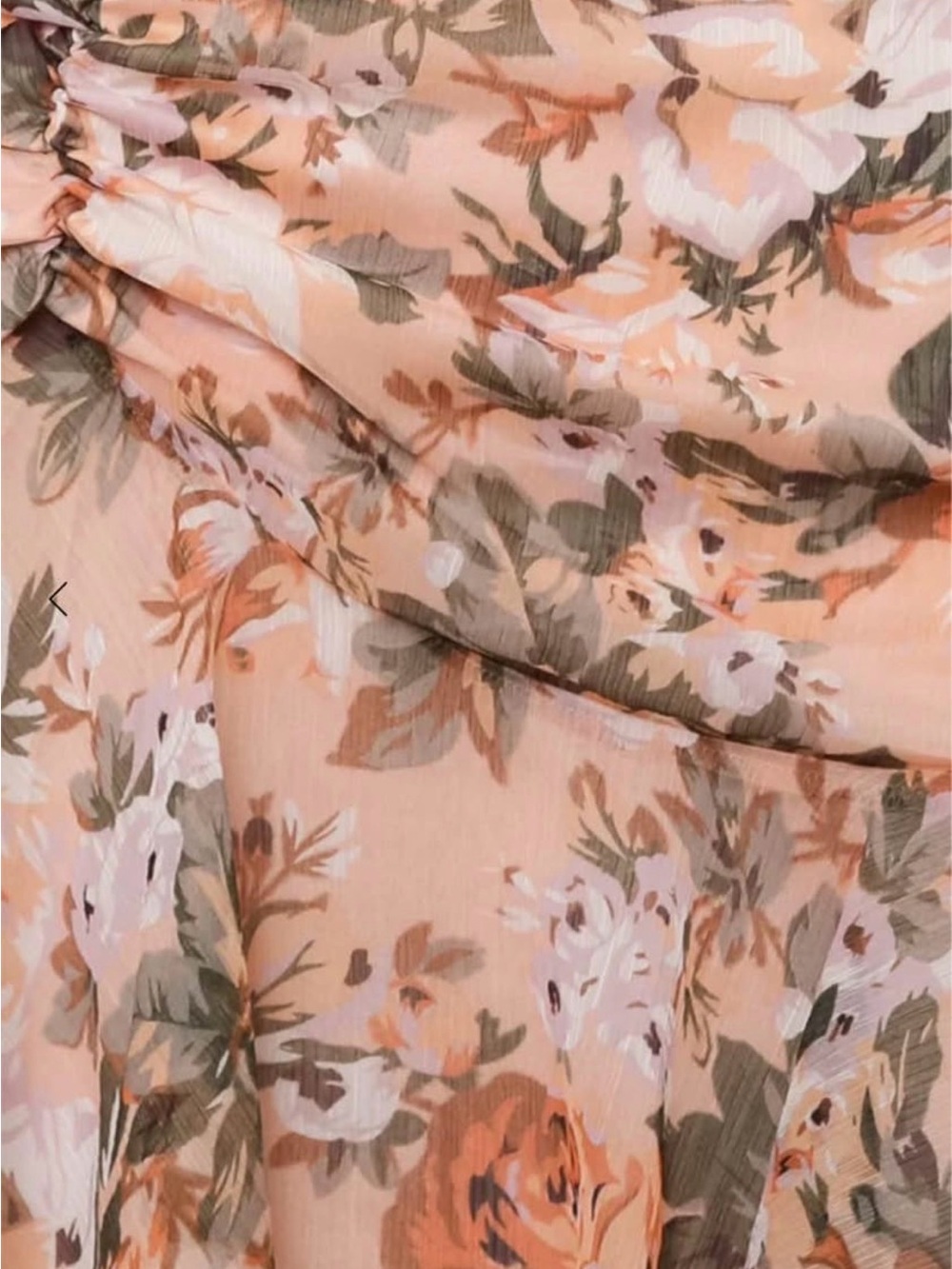 Floral Ruffle Hem Long-Sleeve Mini Dress - Peach Pink - Picture 6 of 6